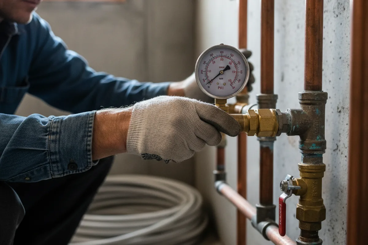 Pressure testing a repaired line during Water Line Repair in Strathmere